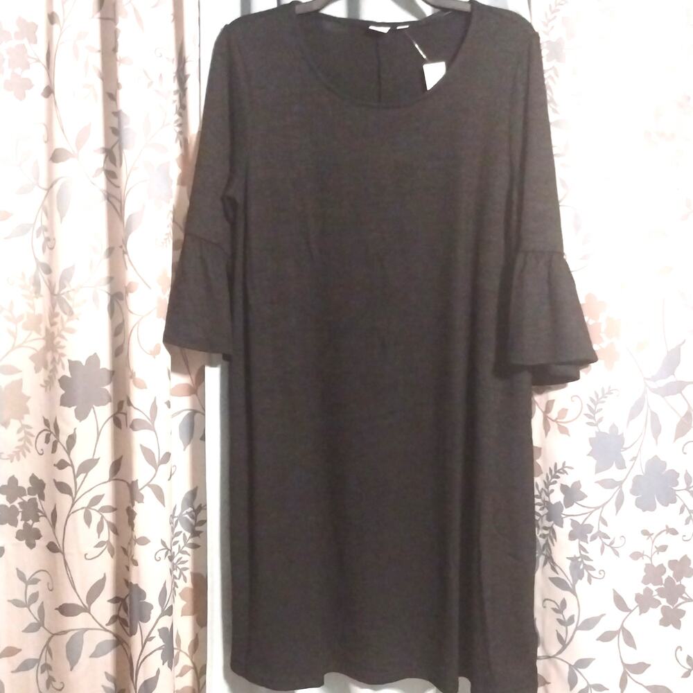 Gap Dress Large Petite Black Casual knit lightweight NWT